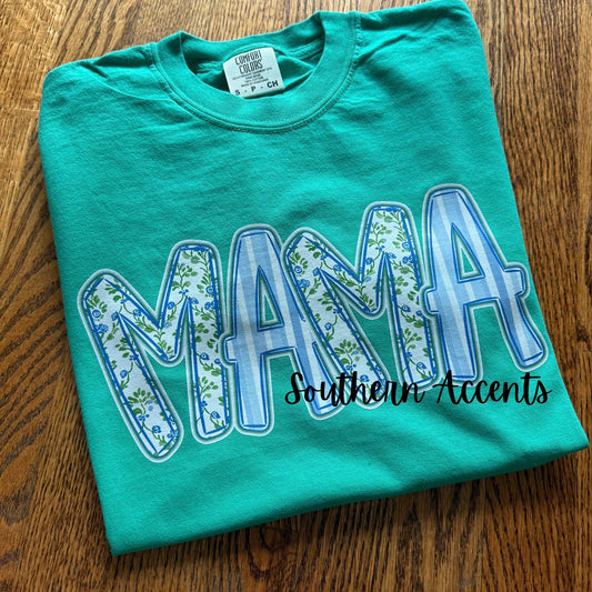 Blue Green Floral MAMA
