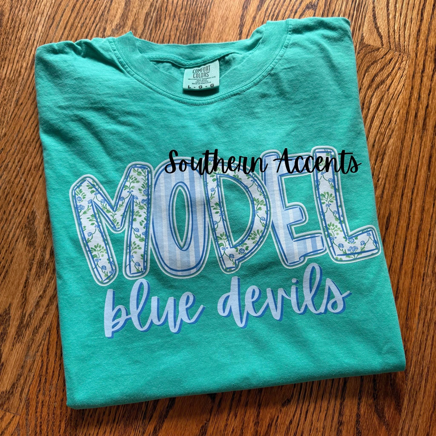 Green Blue Floral Mascot