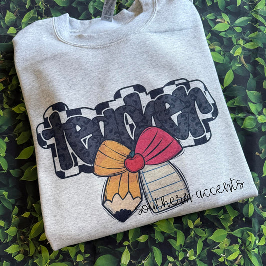 Teacher Pencil Bow